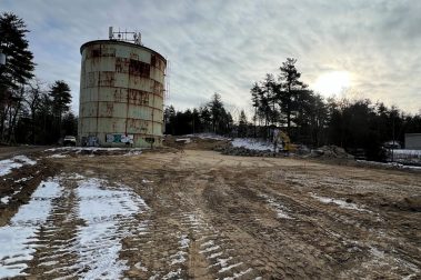 Construction in progress at Boulder Way, a high-end townhouse community located in Manchester, NH.