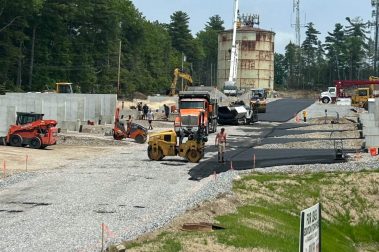 Construction in progress at Boulder Way, a high-end townhouse community located in Manchester, NH.
